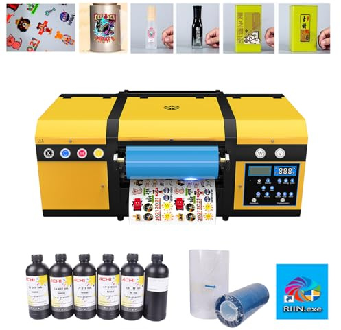 Oabduz US Stock A3 UV DTF Printer A3 Sticker Printer XP600 Printhead A3 Printer for Sticker Machine Kits for Bottle Glass with Ink