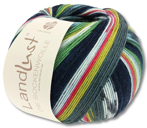 Frida's Wollhaus Lana Grossa Landlust - Gomitolo di lana per calze da maglia, 4 fili, 100 g, 33 colori (703)