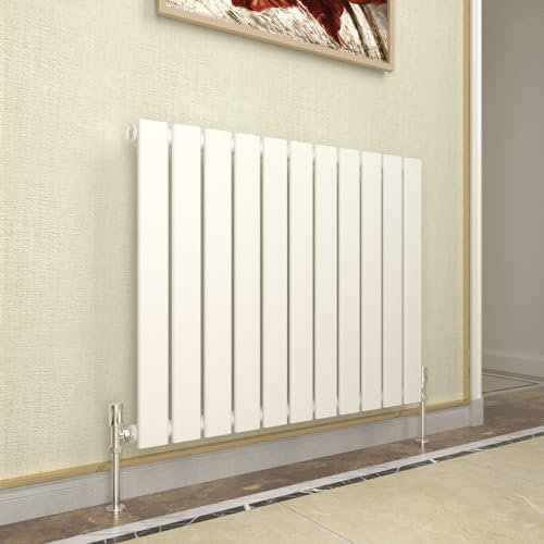 GY Bath Radiador horizontal blanco de panel plano de diseño 600 x 748 mm, rejillas de calefacción central modernas individuales