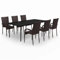 Makastle 7-TLG. Gartenmöbel Set Stühle mit Tisch, Garten Sitzgruppe für 6 Personen, Essgruppe Sitzgarnitur Gartengarnitur Garten Loungemöbel für Terrasse und Balkon, Braun und Schwarz
