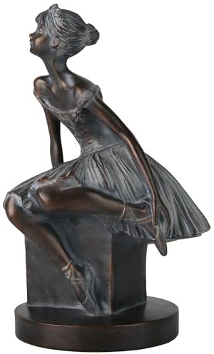Grace4Joy Ballerina Figurines - Ballerina Statues Resin Bronze Finish Sculpture Vintage Home Decor, Hand Painted Ballet Girl Figure for Dancer