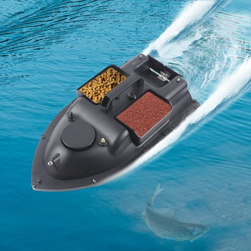 50 * 25 * 17 cm Futterboot KöDerboot Baitboat FischerköDer Boot RC Karpfenangeln Fischfinder Kabellos Nachtangeln FischköDer Bait Boat Mit Fernbedienung GPS Angeln KöDer FischköDerboot 500M Schwarz