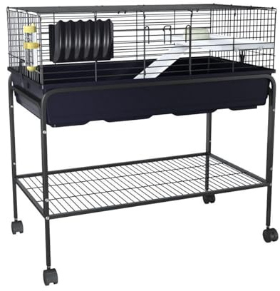 GarveeLife 3Pcs Hamster Cage Kit, Guinea Pig Cage with Storage Shelf, Rolling Rat Critter Cage with Fooder, Water Bottle, Hay Feeder, Perfect for Hamster, Chinchilla, Gerbil, Hedgehog,