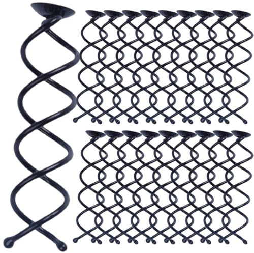 20 Épingles à Cheveux Spirales pour Chignon, Barrettes Torsadées Femmes | Fixation Solide et Solide en Alliage Noir, Résistantes aux Cassures, Plateau de Rangement Inclus