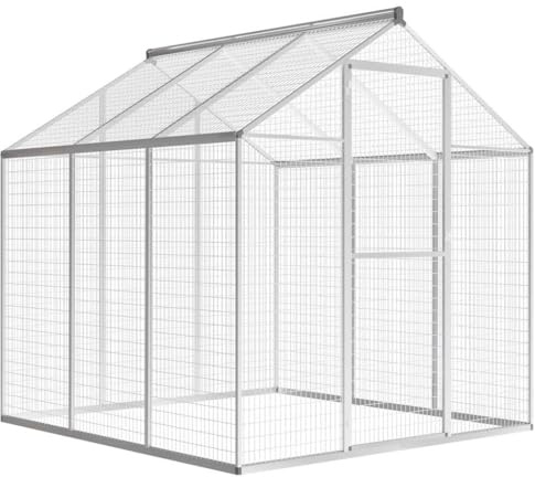 Mokuyary - Aviario exterior (aluminio, 183 x 178 x 194 cm, pajarera para pájaros, canarios, pinzas, periquitos ondulados, indeseparables