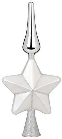 Baumspitze aus Glas Sternenform silber 29cm