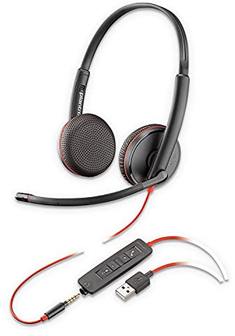 Plantronics Blackwire 3225 Binaural Diadema Negro - Auriculares con micrófono (Centro de Llamadas/Oficina, Binaural, Diadema, Negro, Digital, Alámbrico)