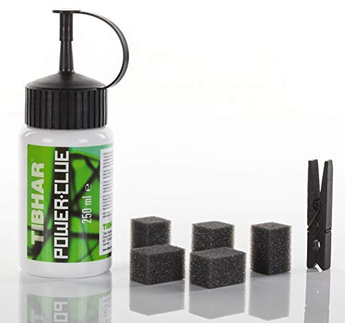 Tibhar Tischtennis Kleber für Beläge Power Clue | Lösungsmittelfreier Belag-Kleber | ITTF-zugelassen | 250ml