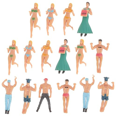 Ipetboom 16Pcs Glass Markers - Wine Glass Figure Charms Cartoon Figurines Doll Toy Wine Bottle Marker Cup Hanging Ornament Identify Label for Drink Bachelorette Party Decorations