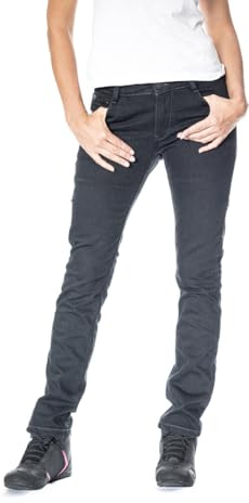 Ixon Billie - Pantalones de Mezclilla de Motocicleta para Mujer, Color Negro, Talla M, Negro, M