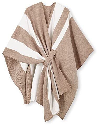 HIKARO Poncho da Donna, alla Moda, Reversibile, Oversize, Scialle, Sciarpa, Avvolgente, Elegante, Cardigan Creativo