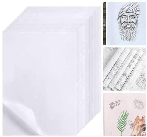 200 Blatt Transparentpapier A4, Weiß Schnittmusterpapier, Pauspapier, Architektenpapier Transparentpapier Bedruckbar, 210x300mm, Pergamentpapier zum Bedrucken, für Student Maler Architekt