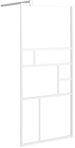 vidaXL Duschvägg 90x195 cm ESG-glas vit