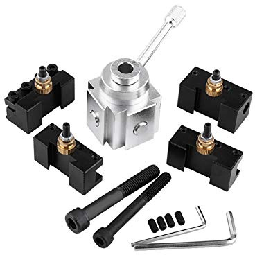 Mini Juego de Herramientas de Cambio Rápido para Torno, Portaherramientas de Aleación de Aluminio, Soporte para Torneado Cilíndrico y Corte