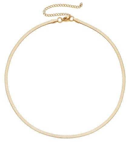 Remo Gammella Collana Uomo Donna Argento 925 oro, Catena Piatta a Maglia Serpente 4.5 mm modello snake, Lunghezza Regolabile 40+5 cm
