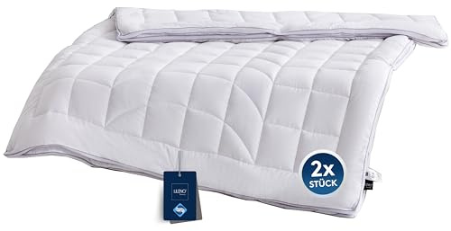 LILENO HOME Premium 4-säsongsöverdrag, 200 x 200 cm [set om 2] med CoolComfort klimatnät – täcke 200 x 200 cm bestående av 2 täcken – som sommar- och vinterfilt – koksäker upp till 95 °C
