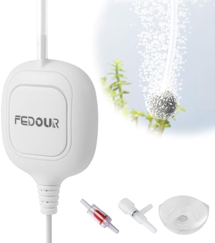 FEDOUR Mini Pompe à Air pour Aquarium, Nano Aérateur D'Aquarium Ultra Silencieux, Bulleur D'Aquarium pour Aquarium Betta Jusqu'à 35L, Bocal à Poissons