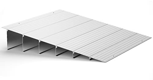Türschwellenrampe, Rollstuhlrampe Aluminium mit verstellbarem Rampendesign & Rollstuhlrampe 362,8 kg Tragfähigkeit für Treppen Türschwelle usw rutschfeste Oberfläche (15.2cm Höhe)