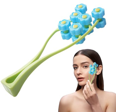Masajeador de rodillos faciales, herramienta de masaje facial | Herramienta de relajación en de Y,Equipo de relajación manual portátil, rodillo de flores 3D elástico para el cuidado de la piel