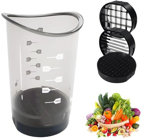 Obstschneider, Abnehmbarer Tassen Obstschneiderbecher mit Druckplatte, Multifunktionaler Erdbeerschneider Bananenschneider mit Fruchtschneider Schutzkappe für Obst, Gemüse, Banane (1Pcs)