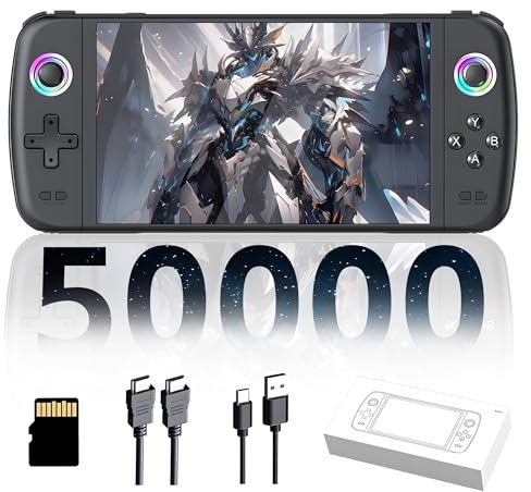 M27 Console de Jeux Portable 51000+ Jeux,30+ Émulateurs,Système EmuELEC,écran 1024*600P 7 Pouces IPS Consoles de Jeux vidéo Retro,30+ Langues,3000mAh Console Retrogaming,Plug and Play (256G)