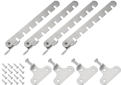 QUARKZMAN fönstergränsstång fönstersäkerhetslås stopp justerbar fönsterbegränsare med 7 slitsar för fönster som öppnas inomhus silverfärger (4 set 35 mm)