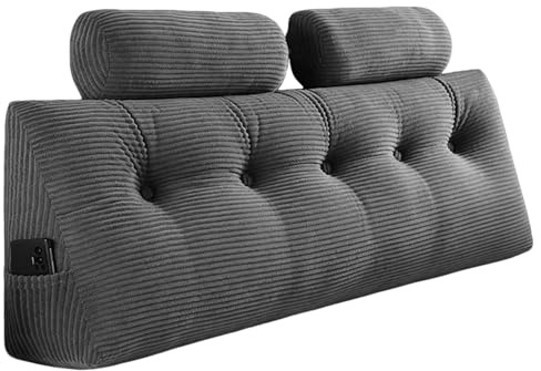 Caossuixin 120 * 50 * 20cm Wandkissen, Groß Keilkissen mit 2 Rundes Kissen