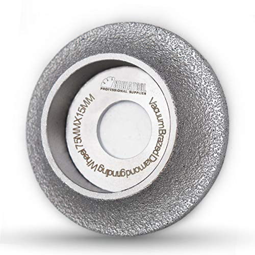 SHDIATOOL 3 Inch Diamond Profile Wheel, 15mm Demi Bullnose for Stone Edge