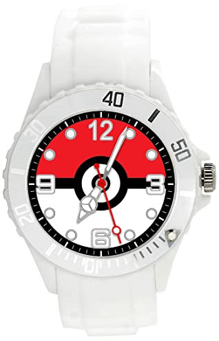 TAPORT Weißes Silikonband Quarzuhr für Pocket Monsters Fans, weiß, Armband