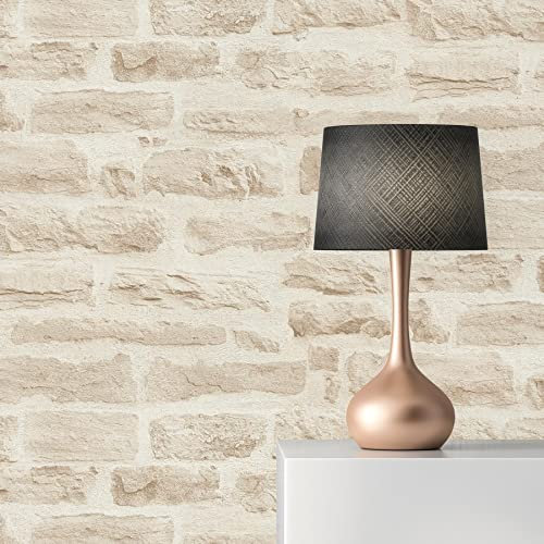 WTD Mantiburi M1-No.2592 Papier peint intissé Motif pierre Beige Crème