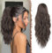 FESHFEN Ponytail Extensions, Drawstring Ponytails Hair Extension Medium Brown Long Curly Wavy Hair Piece Synthetic Brown Pony Tail Hairpieces for Women, 18 inch
