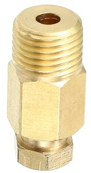 Partuto 1 Pc Raccord Universel en Laiton à Compression M10x1 - Adaptateur de Raccord pour Voiture Convient à un Tube de 4mm - Tonalité Or en Laiton