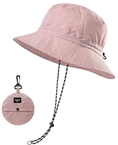 KHDULQ Cappello da Sole Uomo Donna 54-60CM Cappello da Aspetto Nylon da Pioggia Rosa Impermeabile Pieghevole da Pescatore Sole Donna Uomo Pieghevole Cappelli