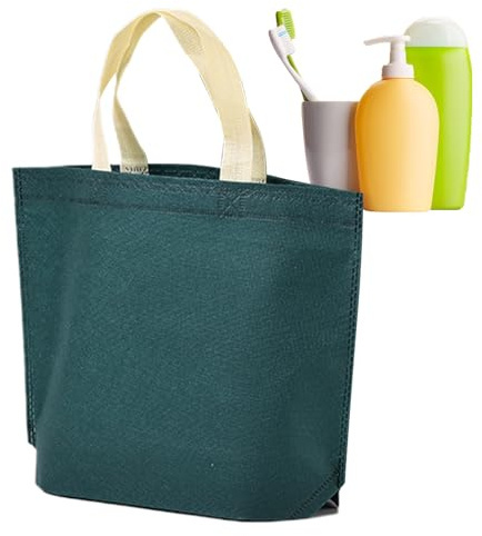 33 x 10 x 26 cm, in iuta, borsa in cotone, borsa shopper in tessuto non tessuto, borsa per la spesa, borsa da bagno, forte durata, grande capacità, verde, vedi descrizione