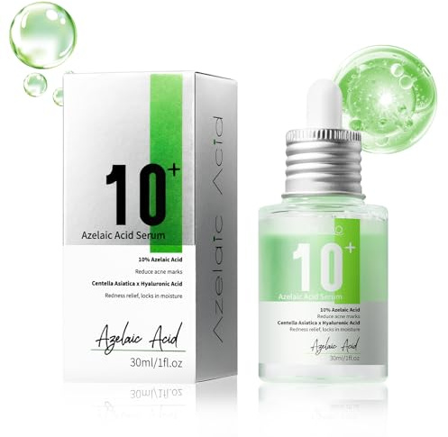 Yooyan Azelaic Acid 10+ Hyaluron Serum, 30 ml ansiktsserum för känslig hud, Hyaluronsyra, Niacinamid, naturlig färg, osynlig anti-rödhetsskydd, lugn hud (30 ml/ 1,01 fl oz.)