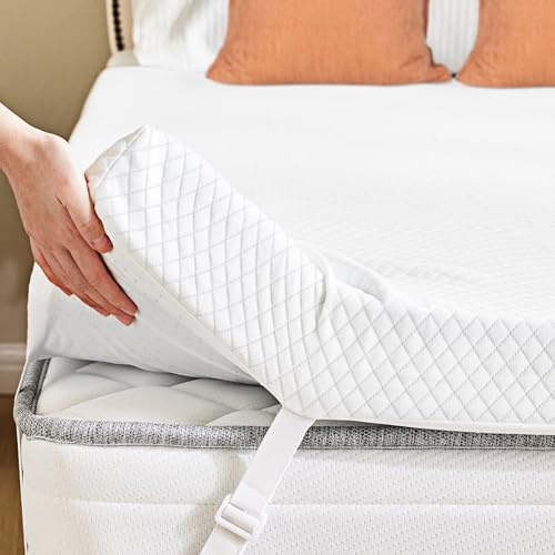 Sweetcrispy Memory Foam Mattress Topper Full with Removable Soft Cover, 4 Inch Thick Gel Infused Cooling Toppers Pad for Full Size Bed, Sleeper Sofa, RV, Camper, CertiPUR US Certified