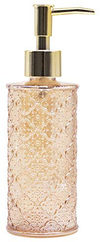 YunNasi Seifenspender Nachfüllbarer Flüssigseifen Spender aus Glas für Geschirrspülmittel Shampoo-Lotion Badezimmerarbeitsplatte Küche Waschküche (Golden)
