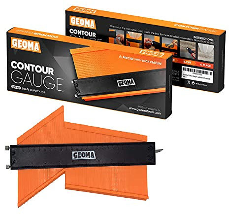 GEOMA Contour Gauge Shape Duplicator with Metal Lock 10 - Precisely Copy Irregular Shapes - Multi Measuring Profile Tool - Gift for Handyman Woodworking Carpentry Flooring & DIY