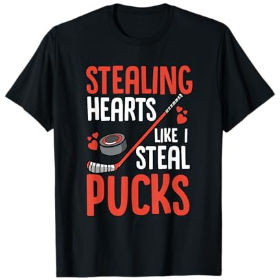 Stealing Heart Like I Steal Pucks Valentines Day Hockey T-Shirt
