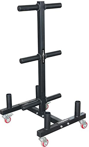 Sporttrend 24® Bumper Plate Rack auf Rollen bis 400kg mit 50mm Scheibenaufnahme | Hantelscheibenständer Scheibenständer Hantelständer Gewichtscheibenständer Gewichtsscheibenständer für Bumper Plates