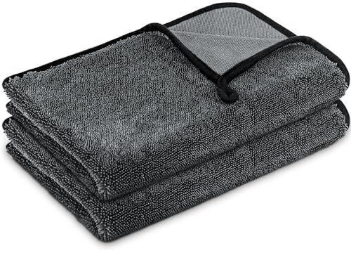 Airlab 2XL Chiffon Microfibre Séchage Voiture 60x40CM, 600GSM Serviette Super Absorbant Anti Rayures Polissage Detail Auto Moto Vitre Salle de Bain, Lingette Entretien Professionnel Efficace Nettoyage