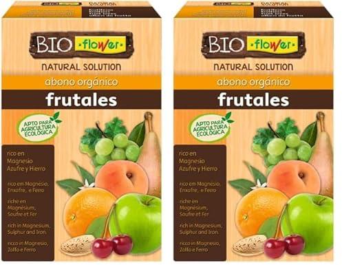 Abono arboles frutales granulado de flower de 2 kg, Ideal para Manzanos, Perales, Melocotoneros, Cerezos, Almendros, Crecimiento Equilibrado, 20.4x7.5x31cm, N/A (Paquete de 2)
