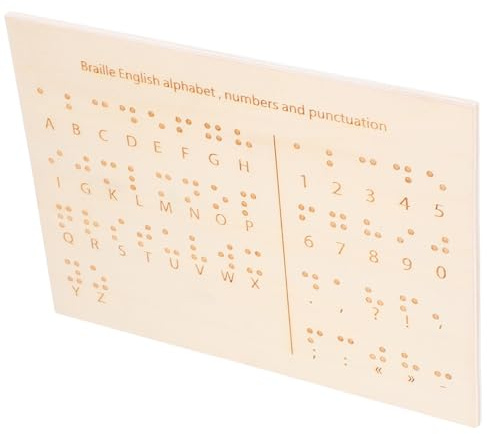 Parliky Tabla de madera Braille para personas ciegas, ayuda educativa para enseñar a ciegos, adecuada para personas ciegas y personas con discapacidad visual, procesamiento de madera de alta calidad