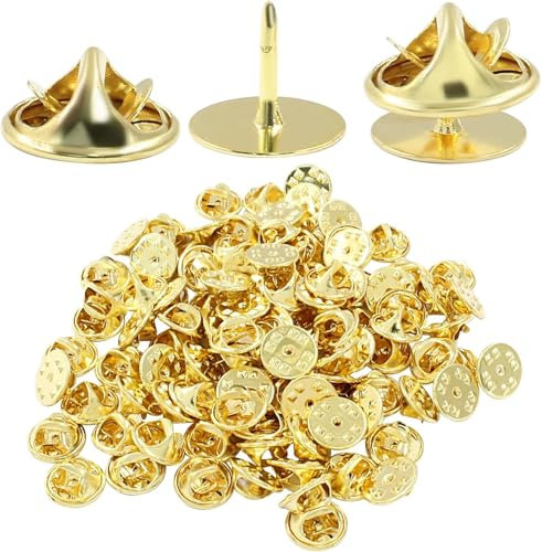 SHSHbuy Pin Verschluss 50 Paar Anstecknadeln Schmetterling Pin Clutch Broschennadeln Butterfly Clutch mit Spikes Blanko Sicherungsstift für Crafts Schmuck DIY Herstellung (Gold)