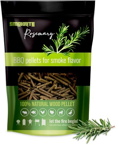 SMOKRITE Rosemary Wood pellets for Smokers, Suitable for All Types of Grills and Smokers,Gas Grills,Smoking Gun,Charcoal Grills,Roast,Smoker Box, Burns up to 30 Hours of Smoking,
