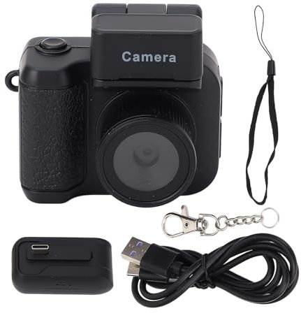 Cámara Digital Pequeña, 1080P Mini Cámara Tamaño Pulgar con Luz de Flash LED, Pantalla LCD Colorida 480 MAh Mini Cámara Vintage Videocámara para Viajes Grabación de Vida