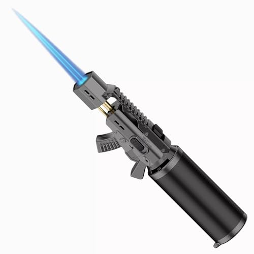 Torch Lighter - Windproof Butane Torch Lighter, Refillable Jet Flame Lighters with Flame Lock, Cooking Torches for Camping, BBQ.(Gas Not Include)