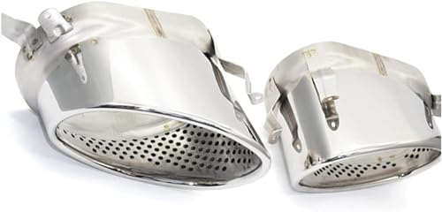 GwwEi6 Terminale Scarico Auto per Audi A3 A4 A5 A6 A7 Rs3 Rs4 Rs5 Rs6 Rs7,Tubo Terminale Scarico Posteriore in Acciaio Inossidabile Marmitta Tubi finali Auto,B/Argent.