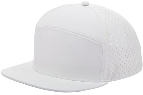 LiuSuper XXL Baseball Cap - Extra Large Snapback Flat Brim Hat for Big Heads - White