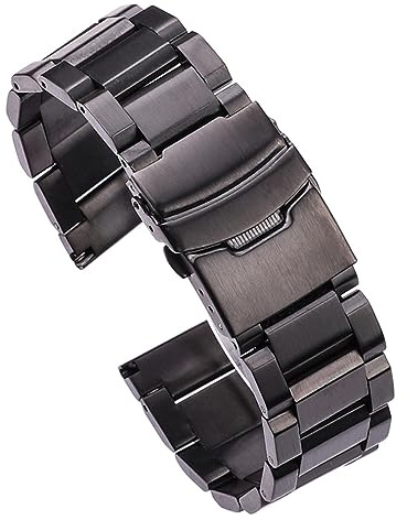Cong Yi Klockarmband I Rostfritt Stål Kvinnor Män Metall Klockarmband Länkarmband 18 Mm 20 Mm 22 Mm 24 Mm Tillbehör Silver Rose Guld Svart(Black,22mm)